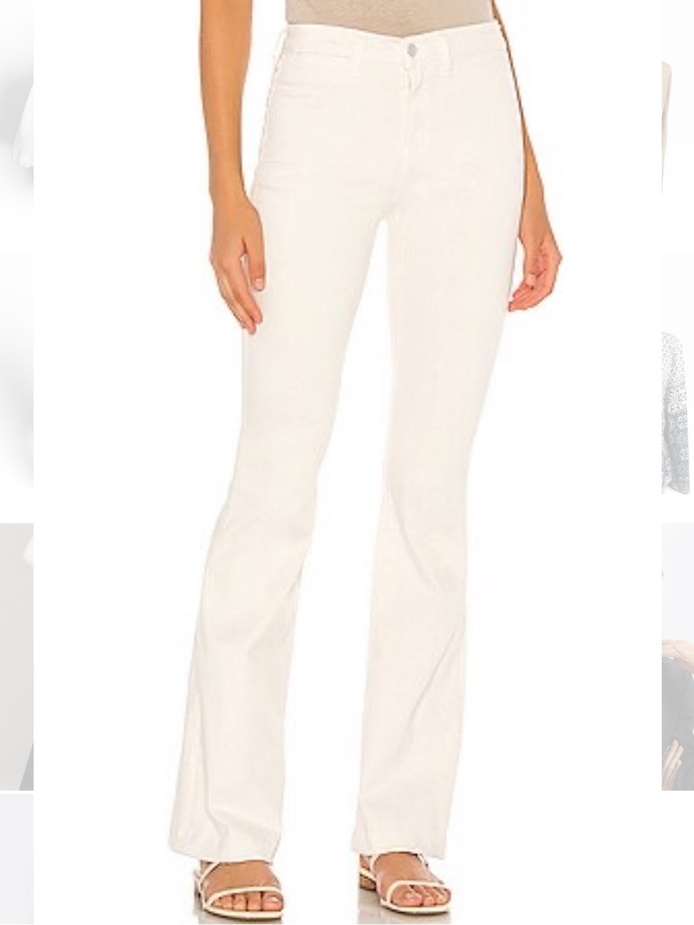 L'AGENCE Joplin Cream High Rise Flare Jeans